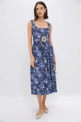 Floral Navy Mackenzie Denim Twill Dress